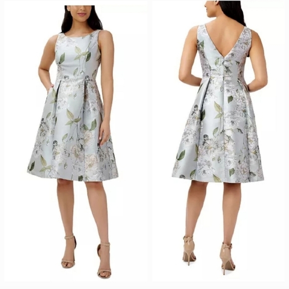 Adrianna Papell Dresses & Skirts - ADRIANNA PAPELL Women's Romantic Floral Jacquard Fit and Flare Dress